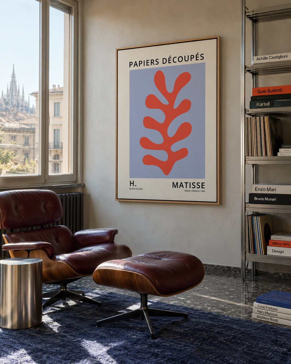 Henri Matisse papiers découpés X - Framed canvas in an interior