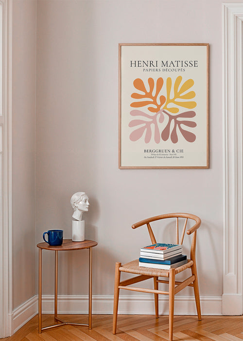 Botanische print: Matisse-knipwerk in warme tinten