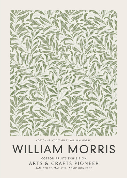 Botanische poster William Morris bladmotief