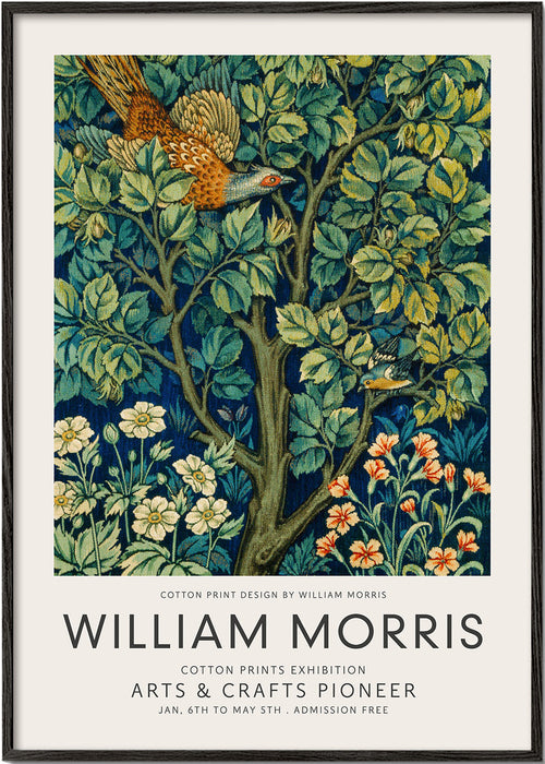 Botanische print William Morris fazant