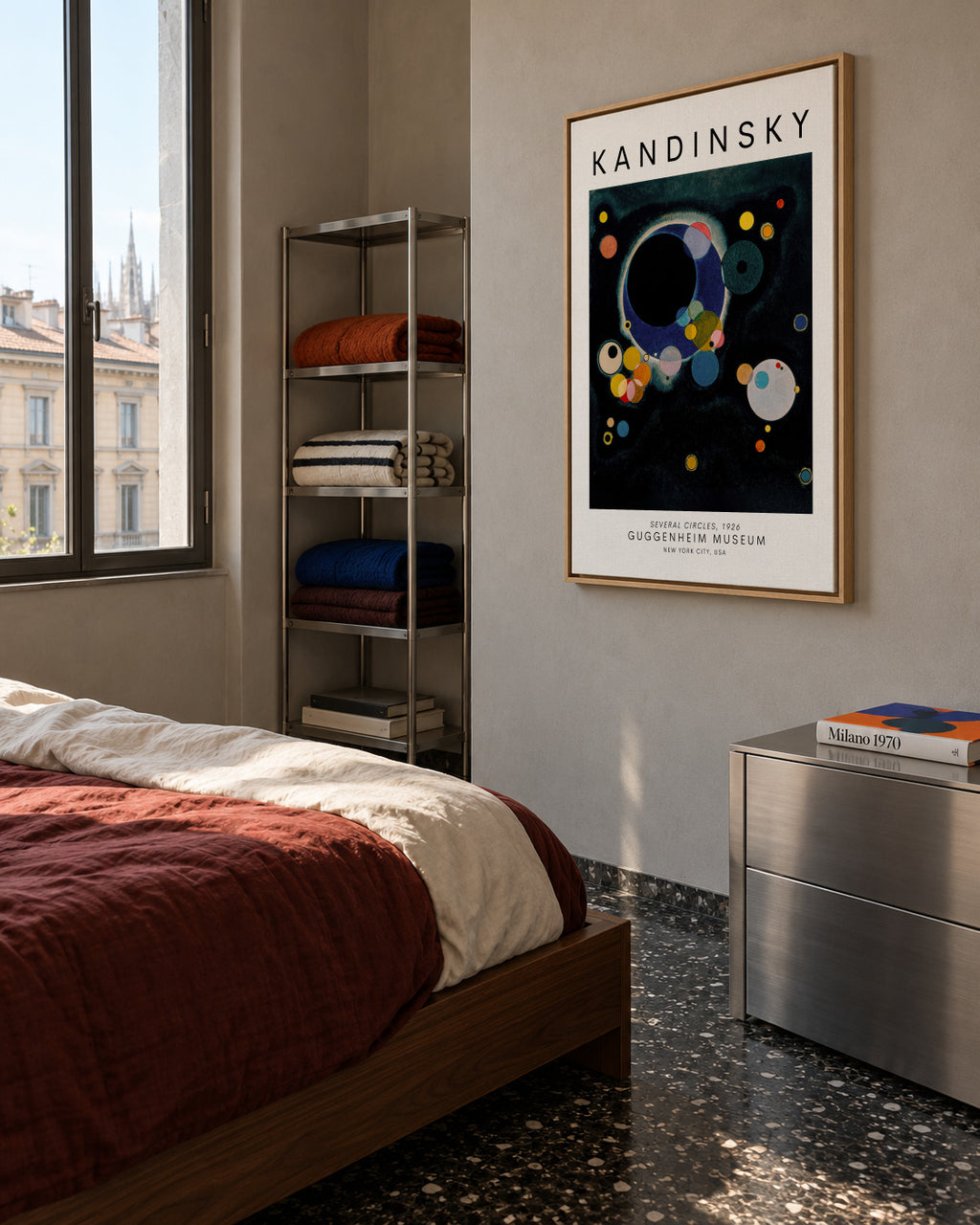 Wassily Kandinsky SEVERAL CIRCLES, 1926 - Framed canvas in an interior