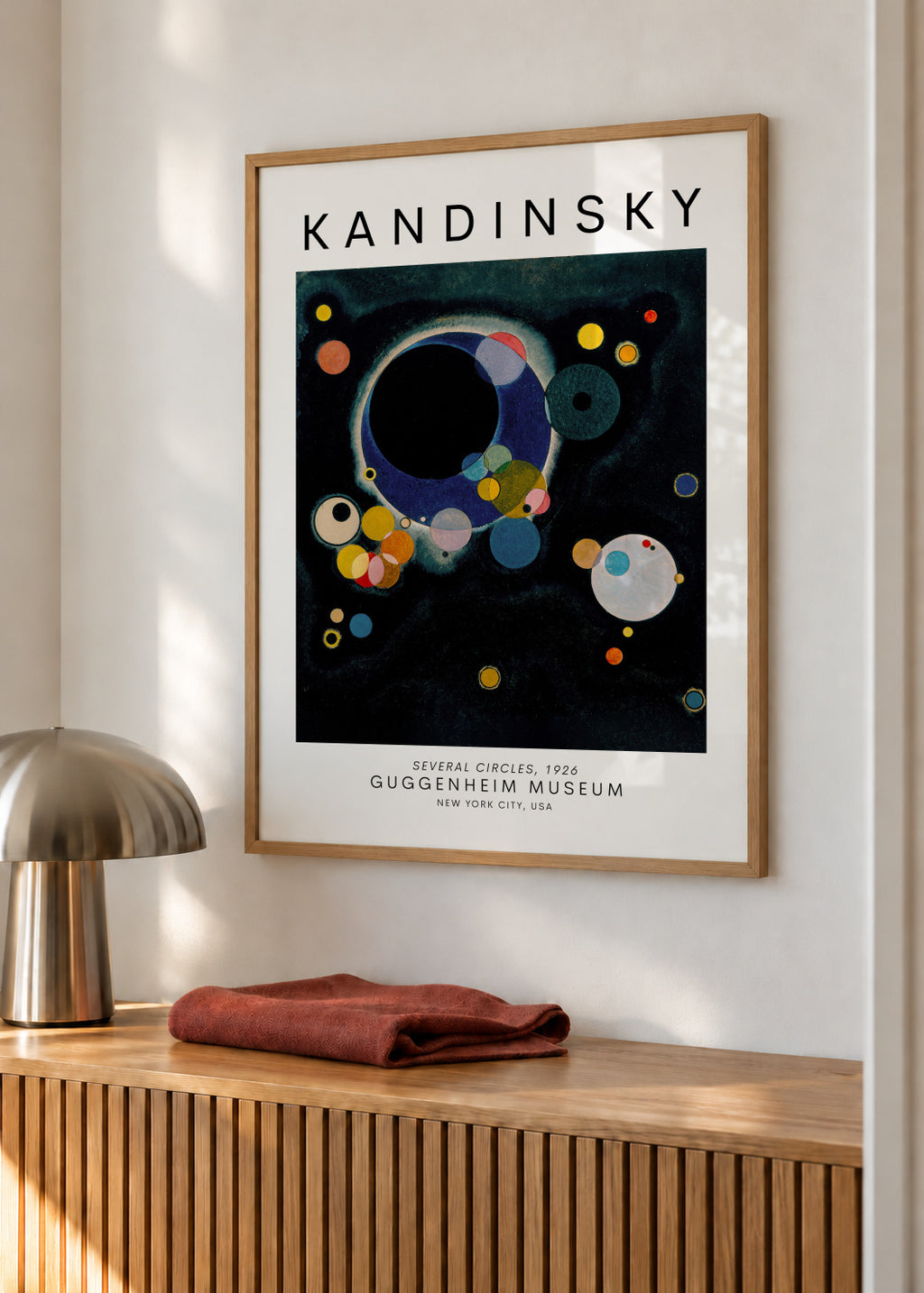 Wassily Kandinsky SEVERAL CIRCLES, 1926 - Framed poster in an interior