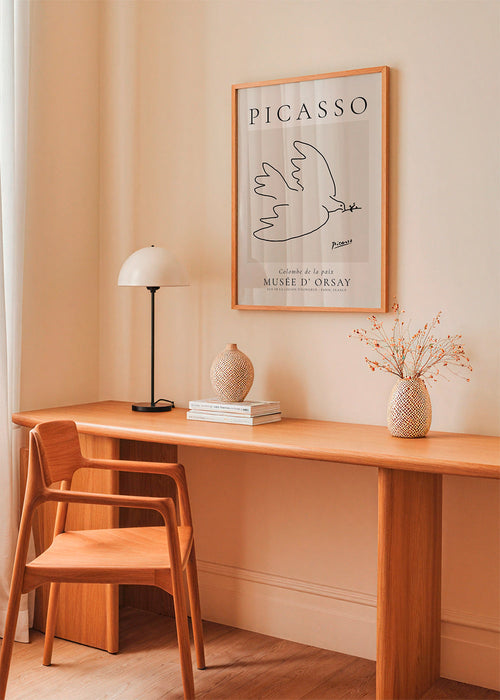 Picasso-duif minimalistische lijntekening