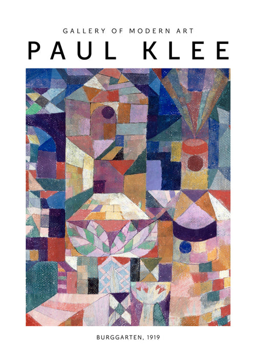Abstract kunstwerk met geometrische vormen en kleur, Klee studie 1919
