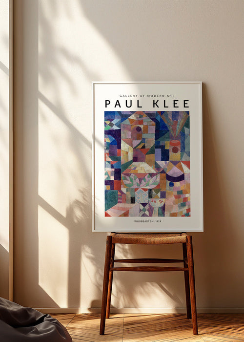 Abstract kunstwerk met geometrische vormen en kleur, Klee studie 1919
