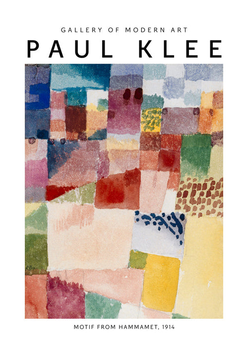 Abstract kunstwerk in kleurrijk mozaïek van Paul Klee