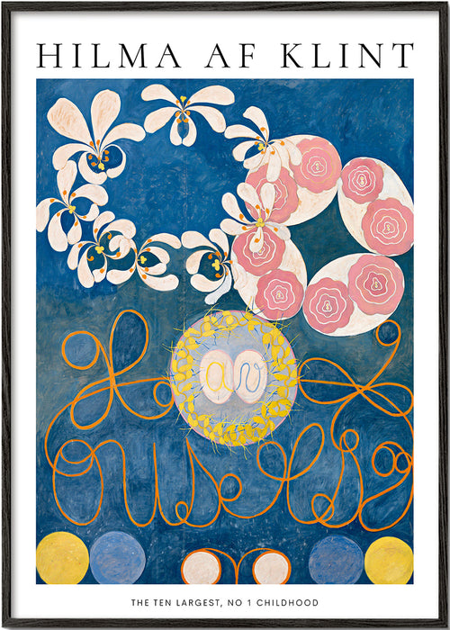 Botanische print met rozen en cirkelmotieven