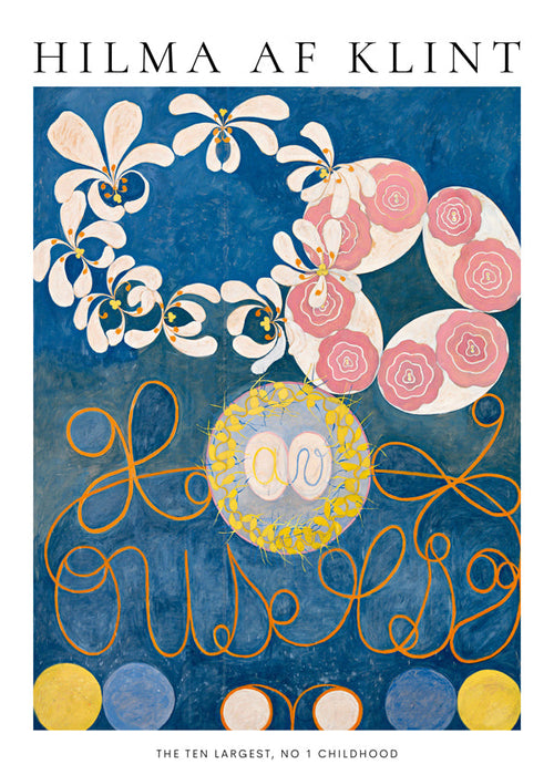 Botanische print met rozen en cirkelmotieven