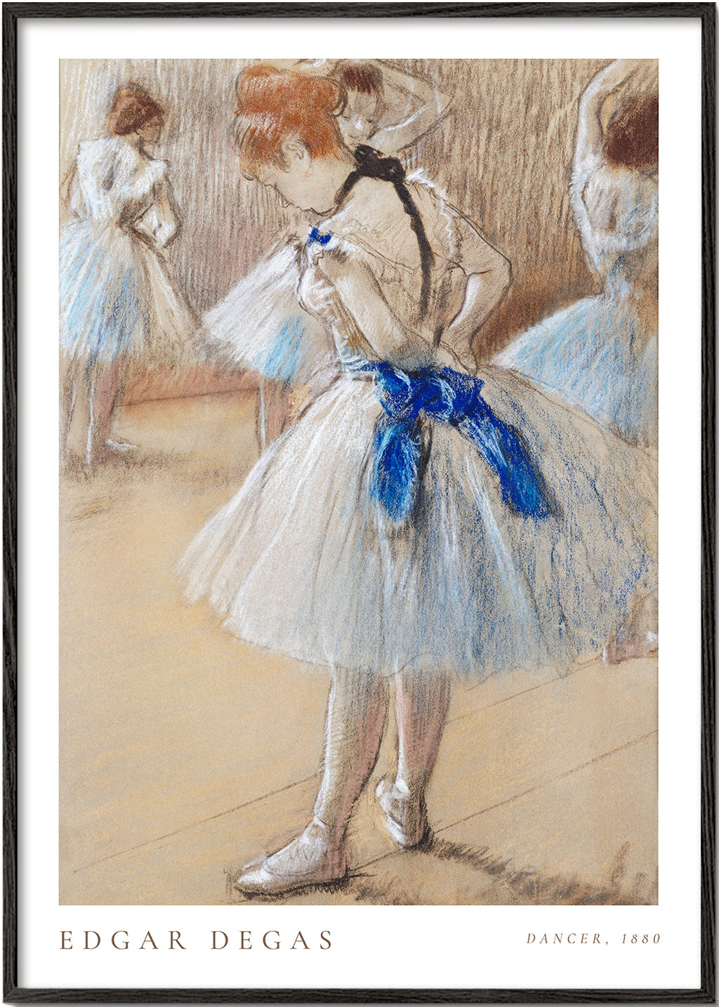 Illustratie van ballerina met blauw lint