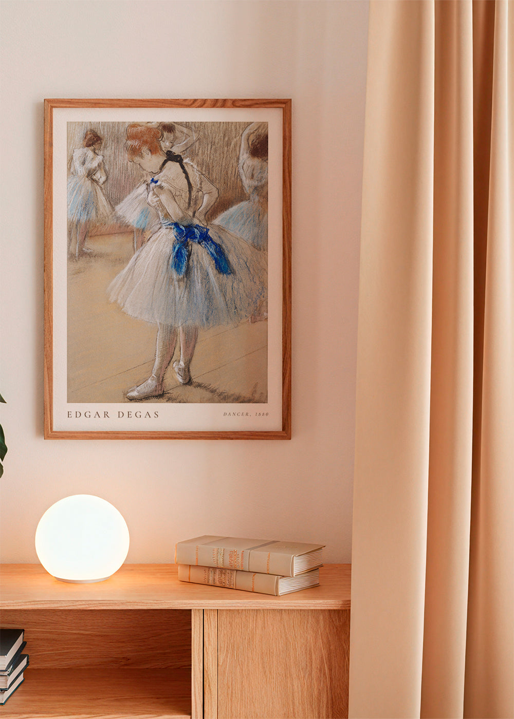 Illustratie van ballerina met blauw lint