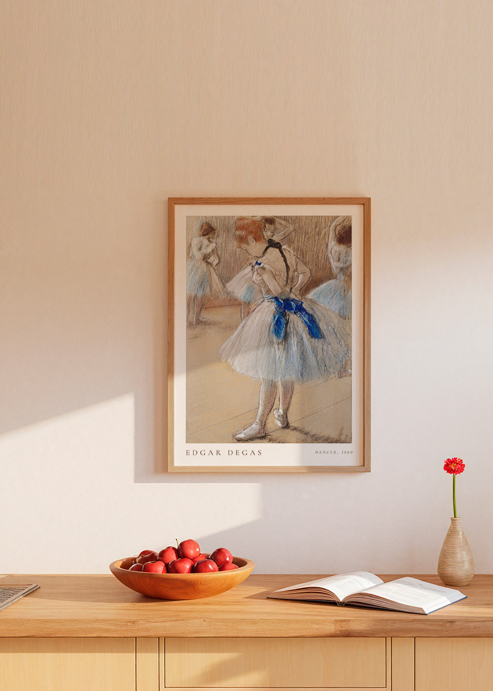 Illustratie van ballerina met blauw lint