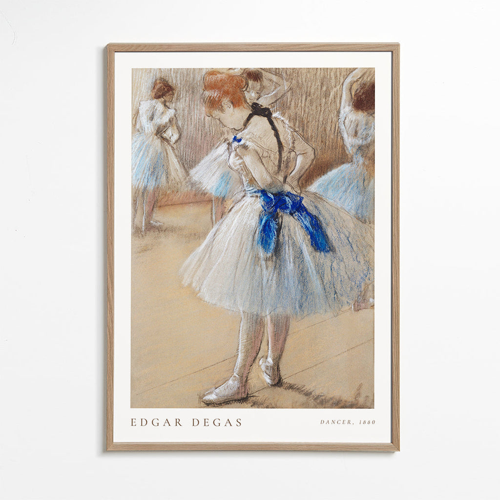 Illustratie van ballerina met blauw lint