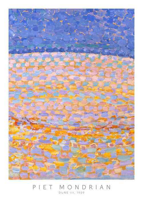 Landschapsschilderij van duinen en zee