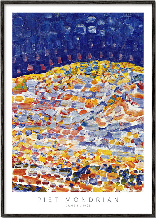 Abstracte poster Mondrian Dune II kleurrijke streken