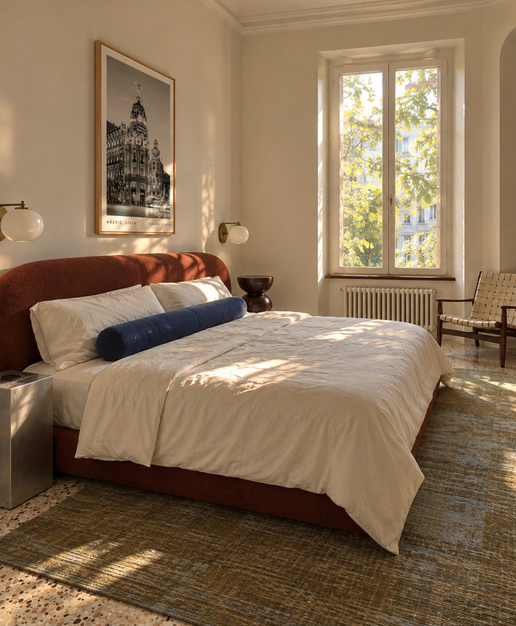 Madrid Spain coordinates poster - Framed canvas in an interior