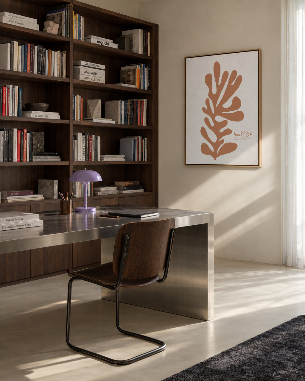 HENRI MATTISE LEAF PAPIERS DÉCOUPÉS - Framed canvas in an interior