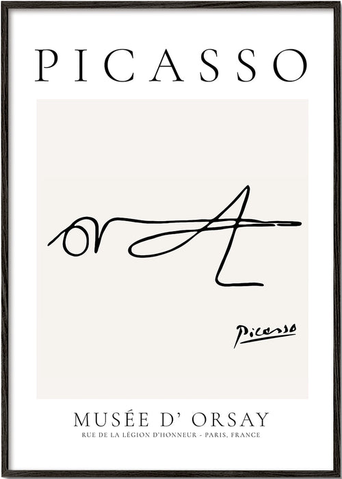 Lijntekening insect kunstwerk gesigneerd Picasso