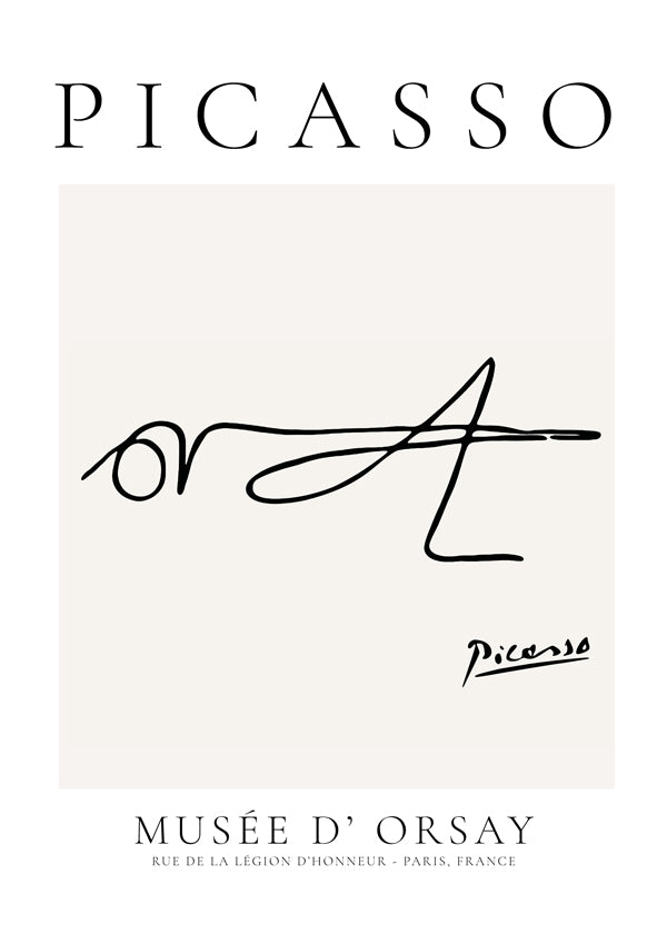 Lijntekening insect kunstwerk gesigneerd Picasso