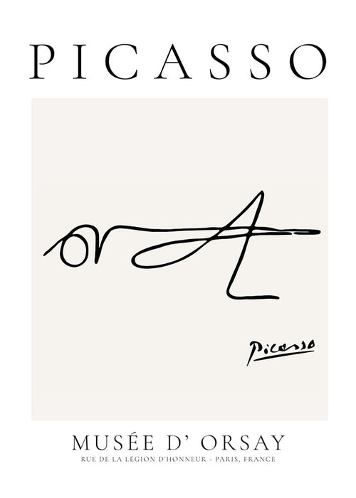 Lijntekening insect kunstwerk gesigneerd Picasso