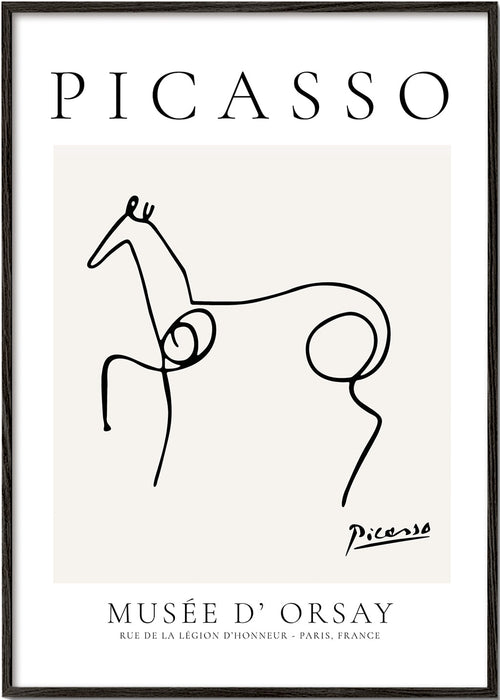 Dierenposter paard lijntekening van Picasso