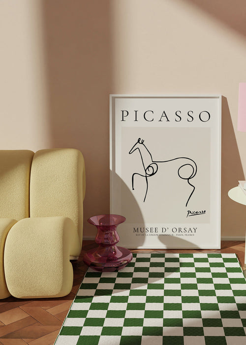 Dierenposter paard lijntekening van Picasso