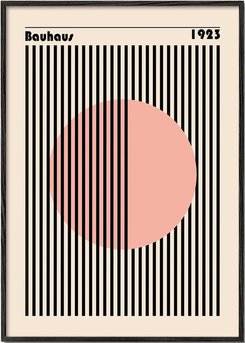 Geometrisch poster roze cirkel Bauhaus