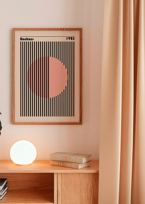 Geometrisch poster roze cirkel Bauhaus