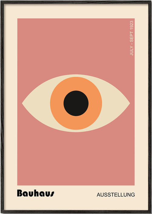 Geometrische poster Bauhaus oog roze