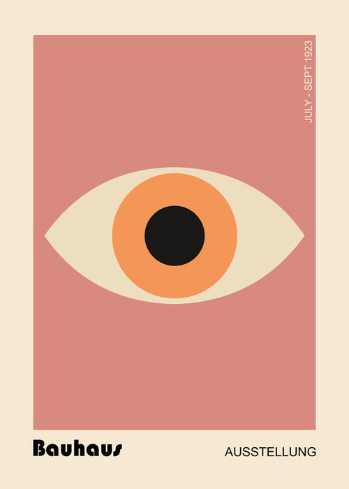 Geometrische poster Bauhaus oog roze