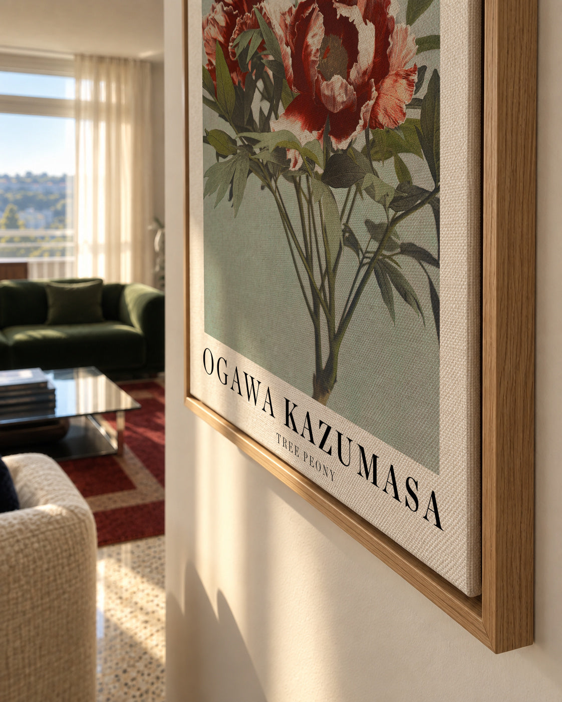 Ogawa Kazumasa Tree Peony - Framed canvas detail