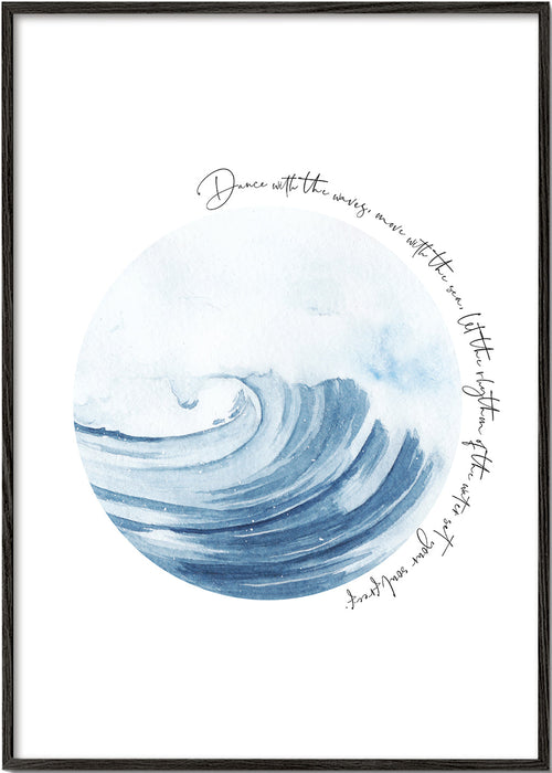 Illustratie: golf in aquarelcirkel