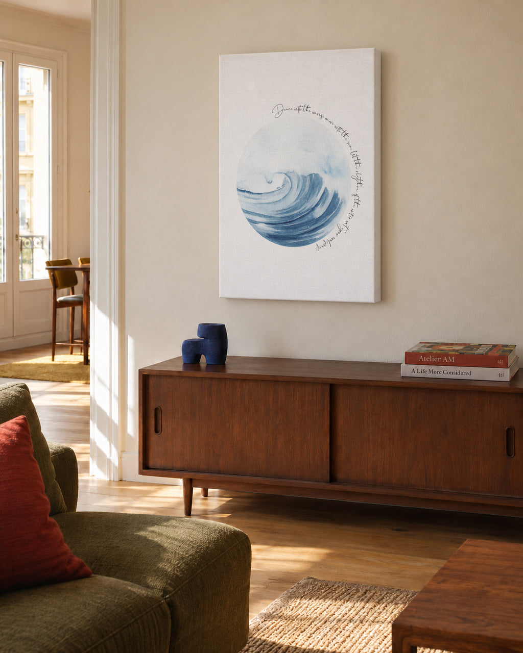 Inspirational Ocean Life Quotes - Unframed canvas in an interior