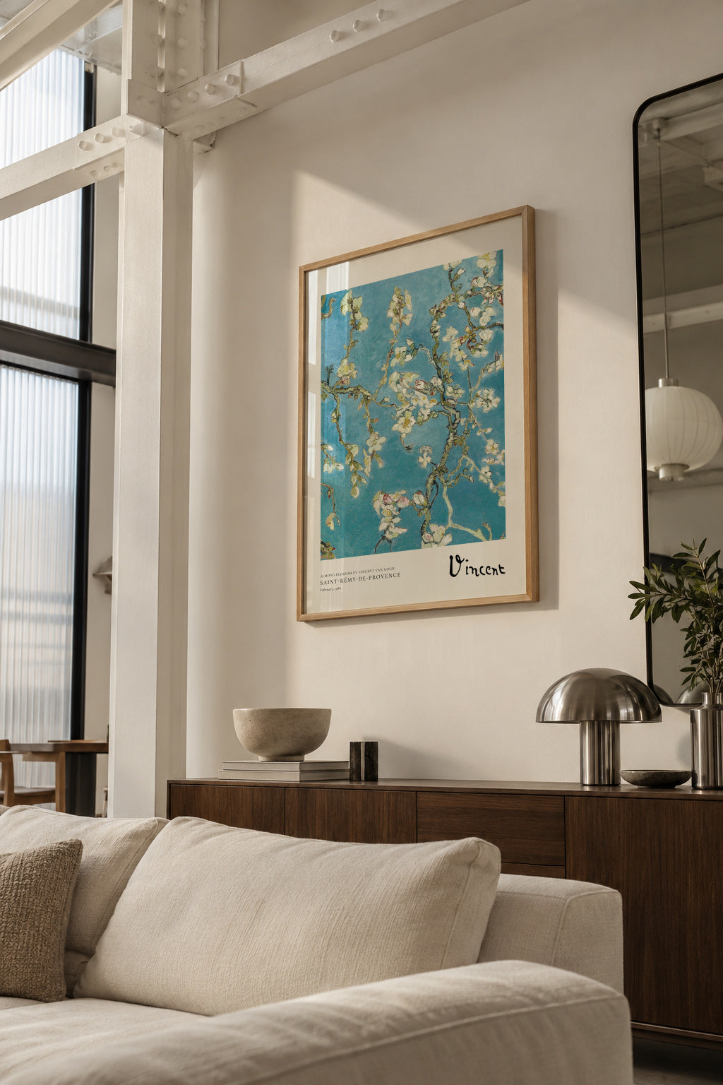 Almond blossom by Vincent van Gogh - Framed poster in an interior