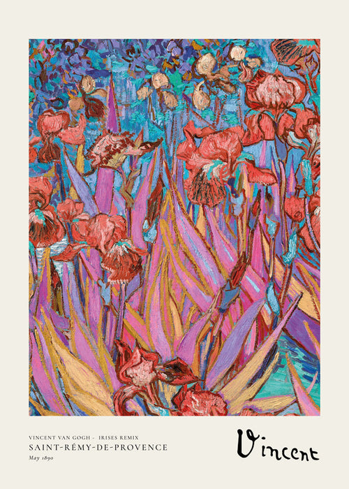 Botanische poster: Kleurrijke irissen