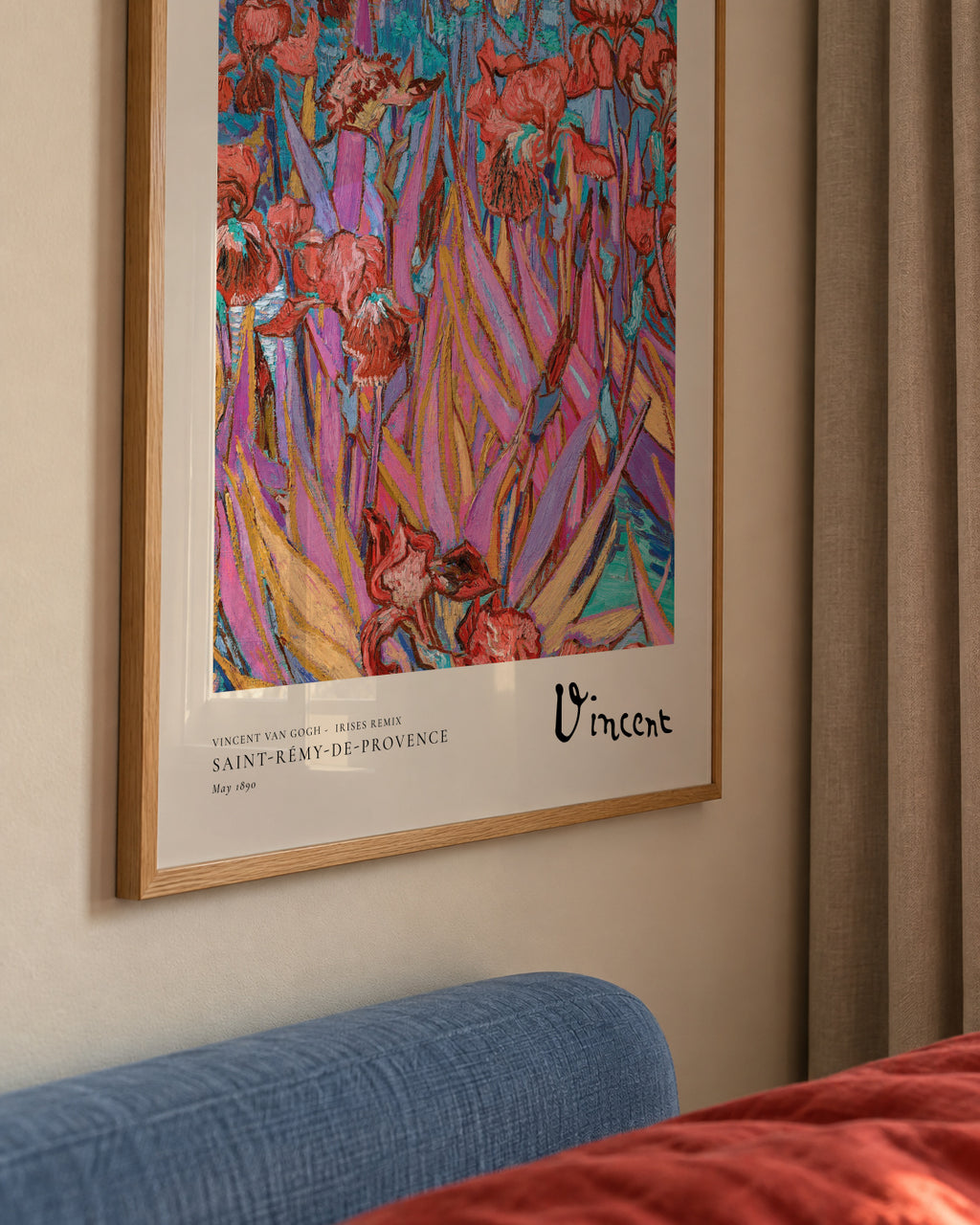 Vincent van Gogh - Irises Remix - Framed poster detail