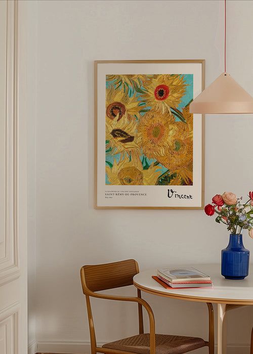 Botanische poster zonnebloemen in olie