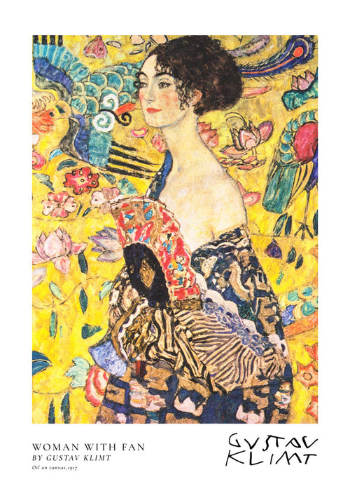 Vintage vrouw met waaier kunst