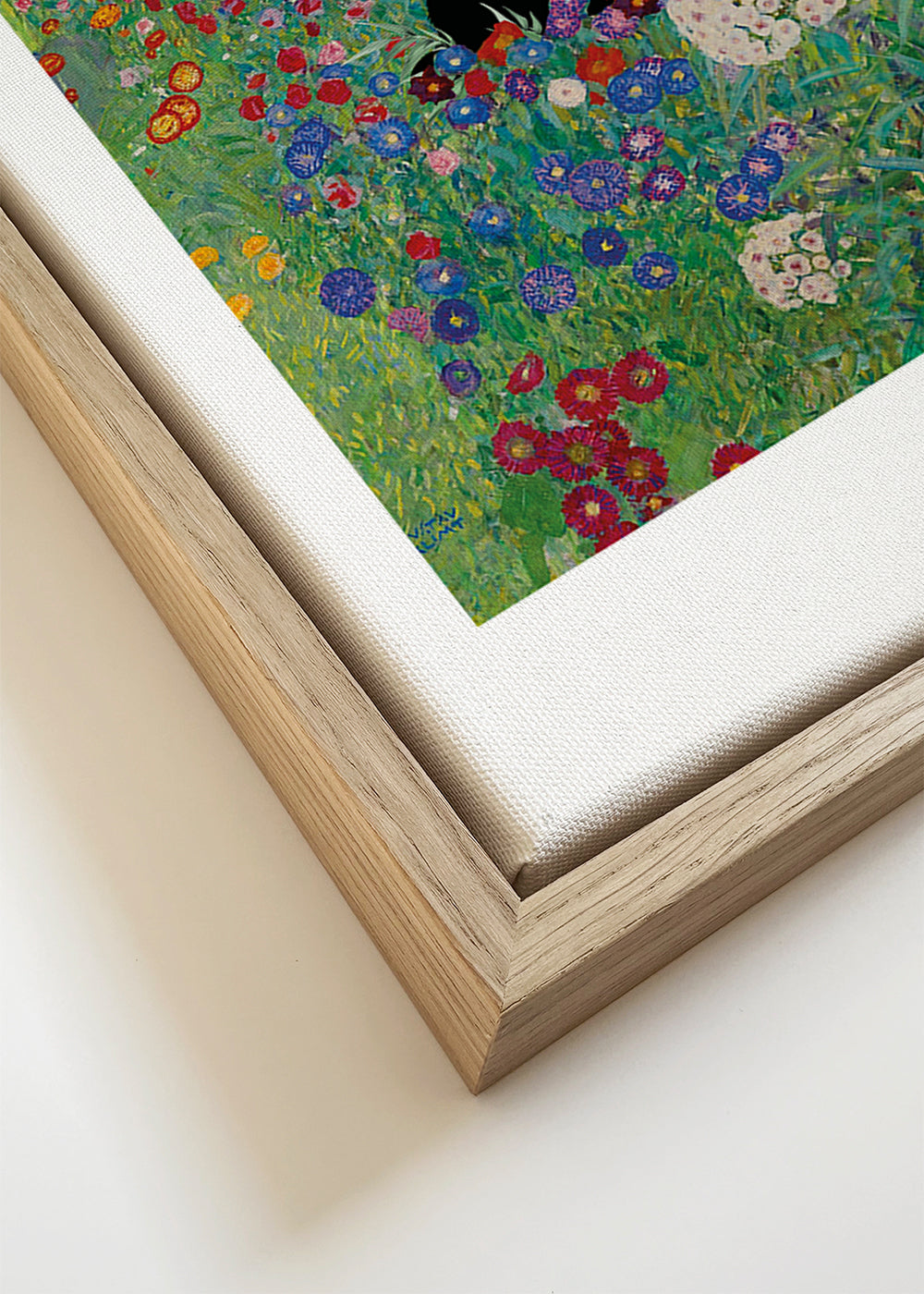 Kat in tuin kunstwerk Klimt-stijl