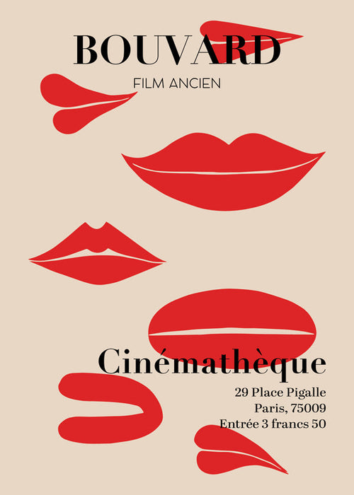 Vintage poster met rode lippen