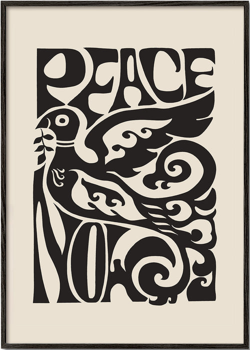 Vintage poster Duif en jaren 70 typografie