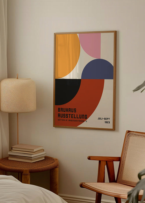 Vintage Bauhaus poster met geometrische vlakken