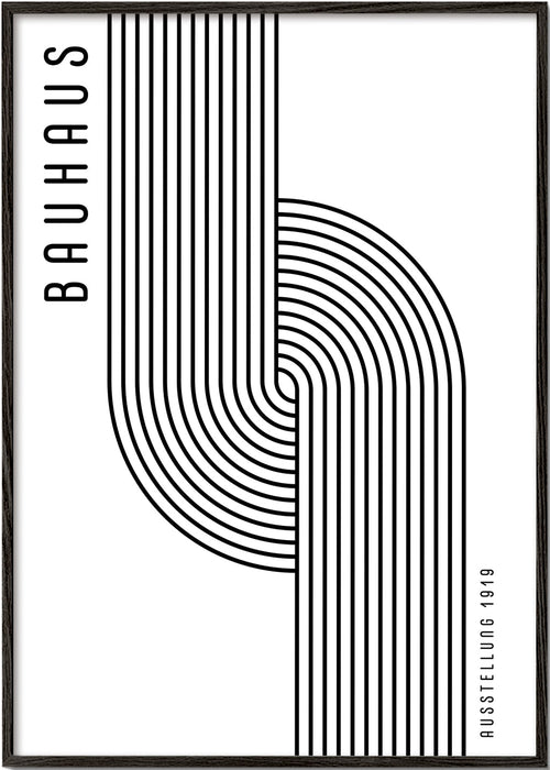 Vintage poster Bauhaus gebogen lijnen