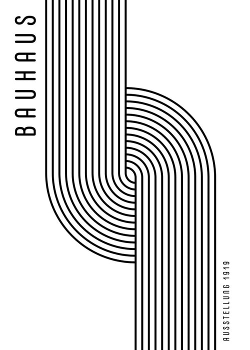 Vintage poster Bauhaus gebogen lijnen