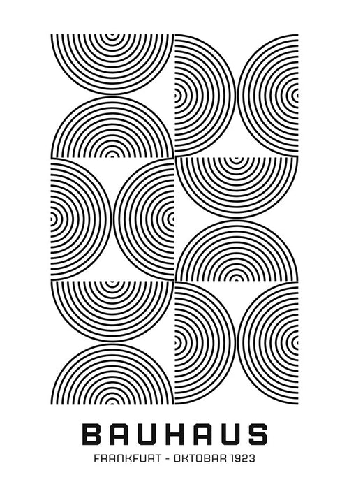 Geometrisch poster Bauhaus concentrische cirkels