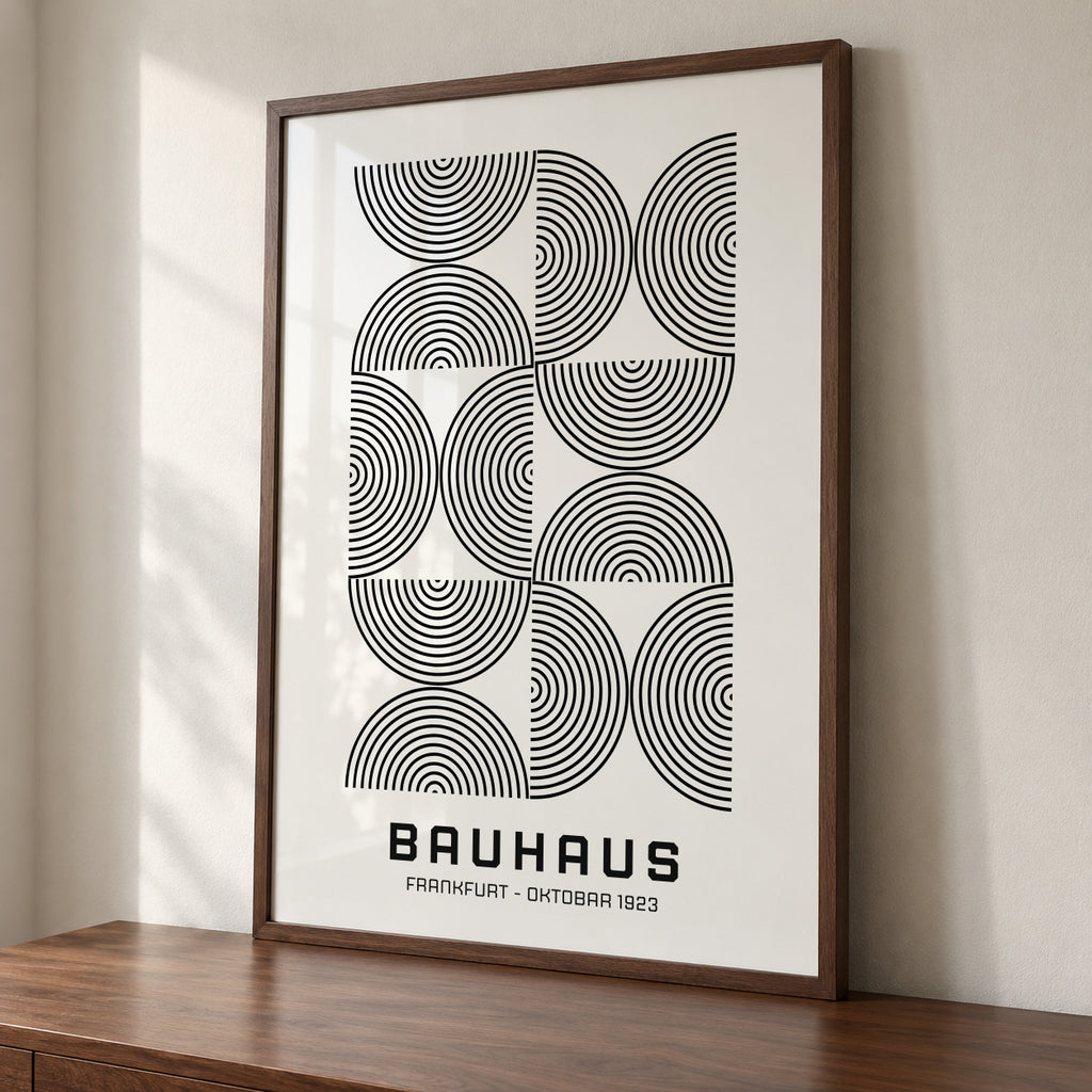 Bauhaus Black and White Exhibition Poster 1923 - Framed poster detail