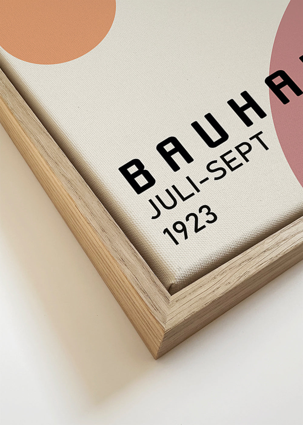 Geometrische Bauhaus-poster roze en mosterd