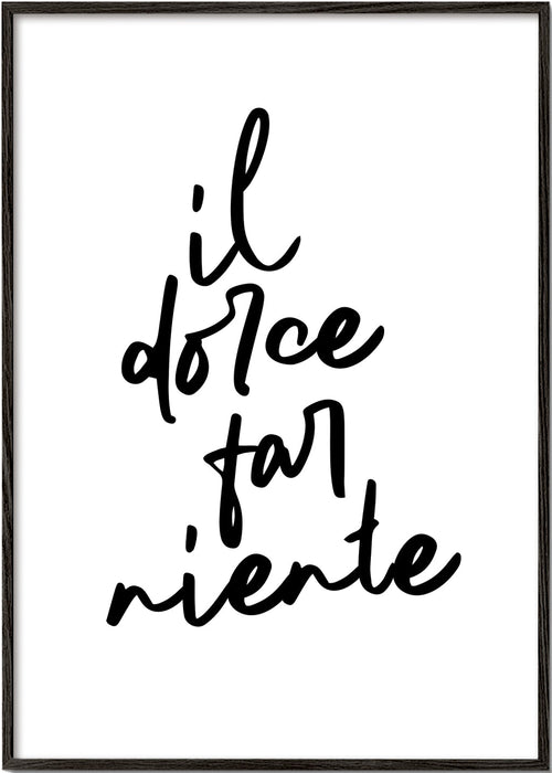 Minimalistisch ontwerp il dolce far niente typografie