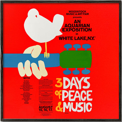 Vintage poster Woodstock 1969 opvallend ontwerp