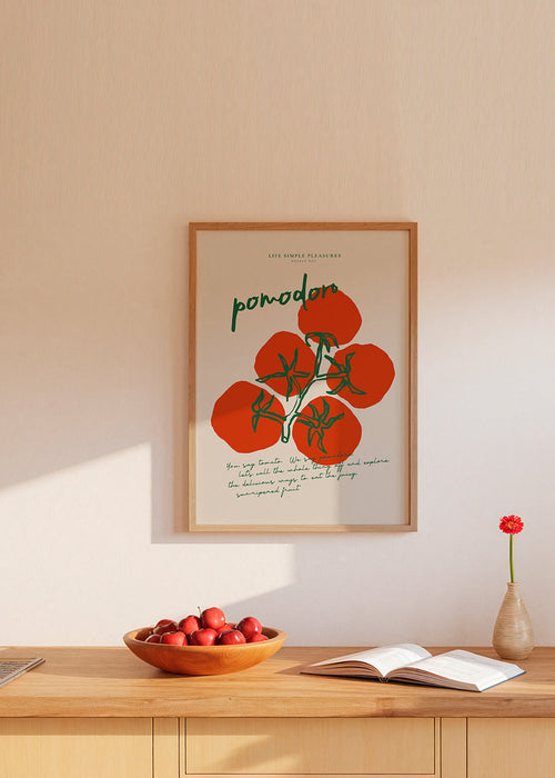 Keuken kunst Pomodoro geïllustreerde tomaten