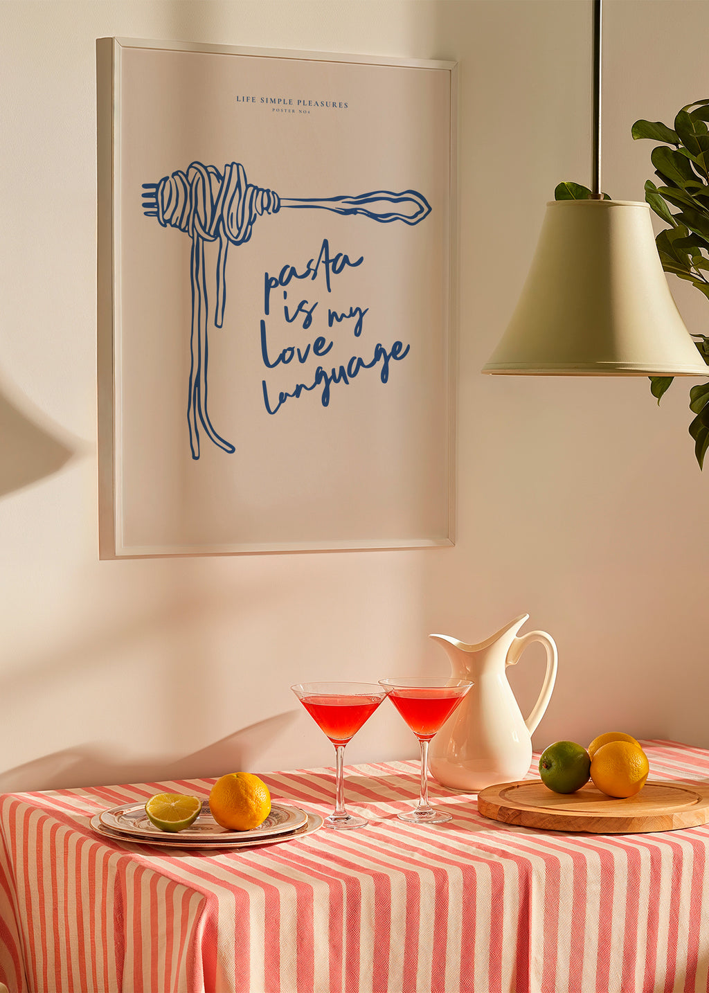 Life Simple simple pleasures - Pasta is my love Language - Framed poster in an interior